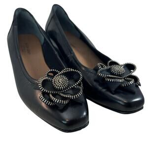 Mark Lemp black leather 9N womens 1 inch pumps Preowned